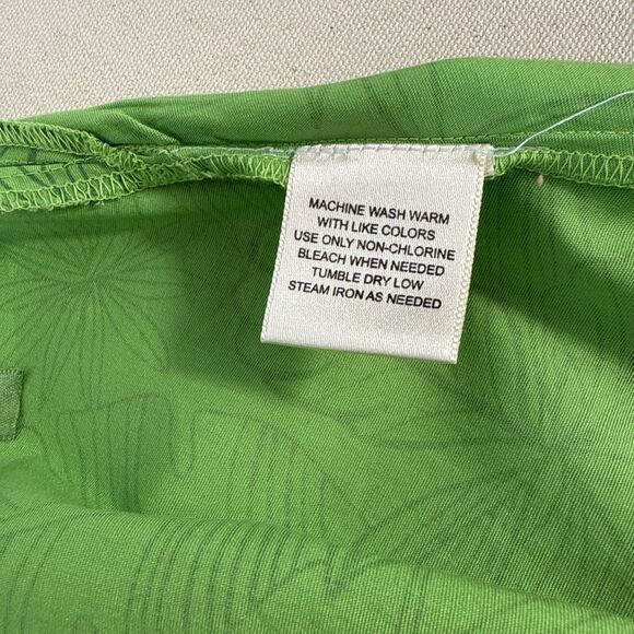 St. John’s Bay Vintage Y2K Green Floral Hawaiian Wrap Skirt Stretch Women’s 10 - Picture 8 of 9